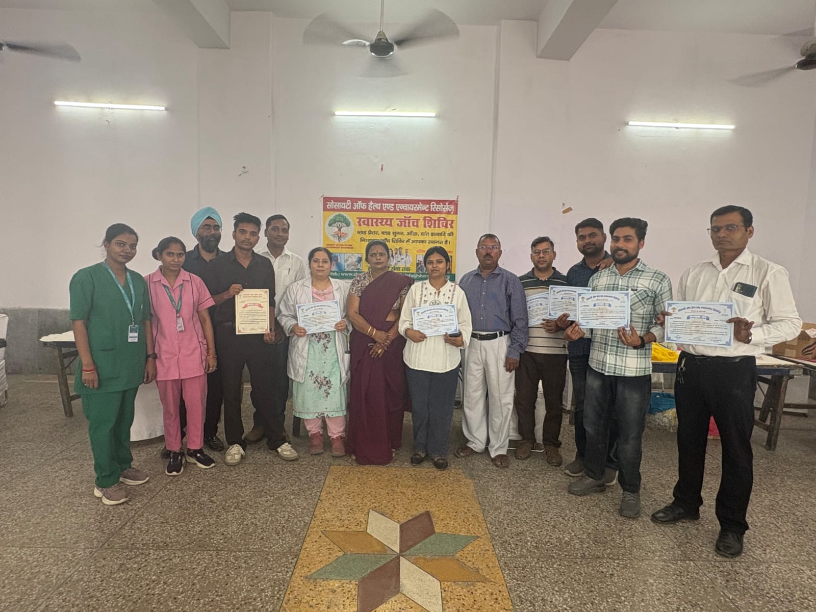 दिल्ली सरकार एवं सोसायटी ऑफ हेल्थ एंड एनवायरमेंट रिसोर्सेज द्वार आयोजित शिविर आयोजित टीबी जांच शिविर